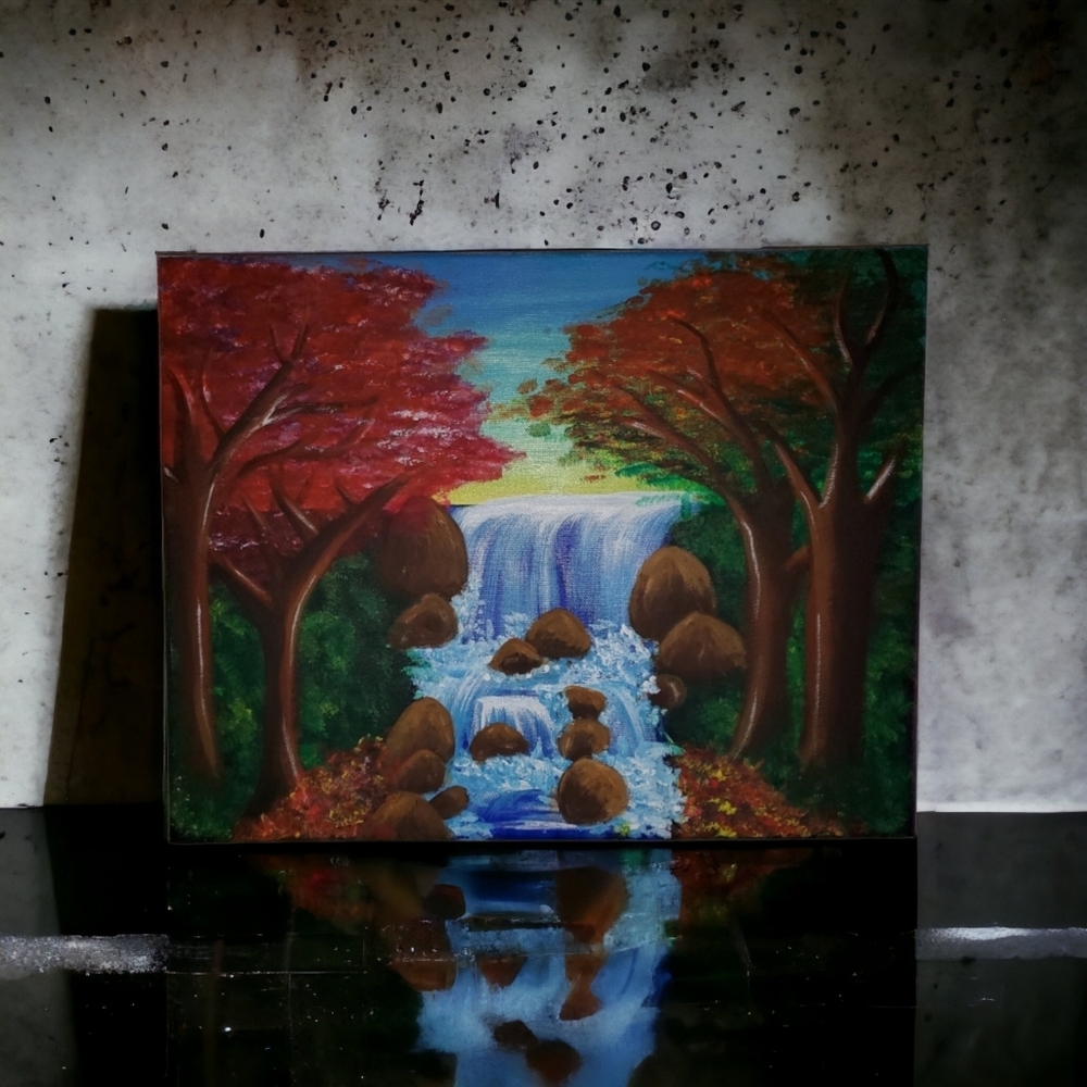 Original Painting, "Autumn Falls", 11"x14"